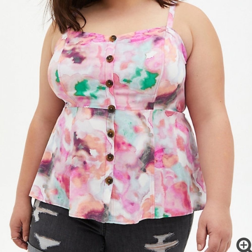 🆕MULTI WATERCOLOR TWILL FIT & FLARE TANK